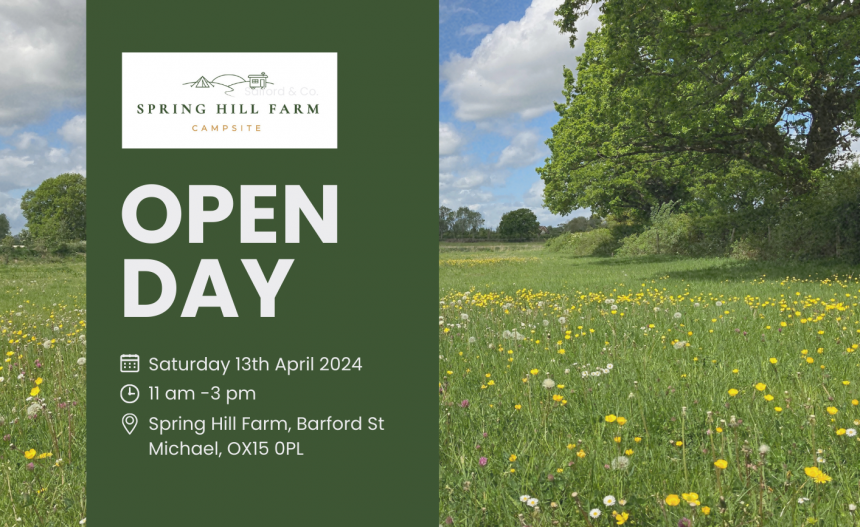 Join Us for our Farm Campsite Open Day! Saturday 13th April 2024